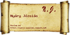 Nyáry Józsiás névjegykártya